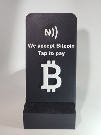 Tap to Pay Bitcoin Stand – NFC Contactless Payment Display – Crypto Payment Sign for Shops & Small Businesses