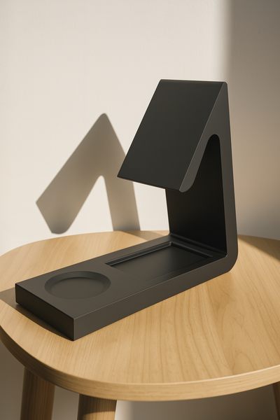 Minimalist Book Rest – Matte Black with Custom Engraving Option