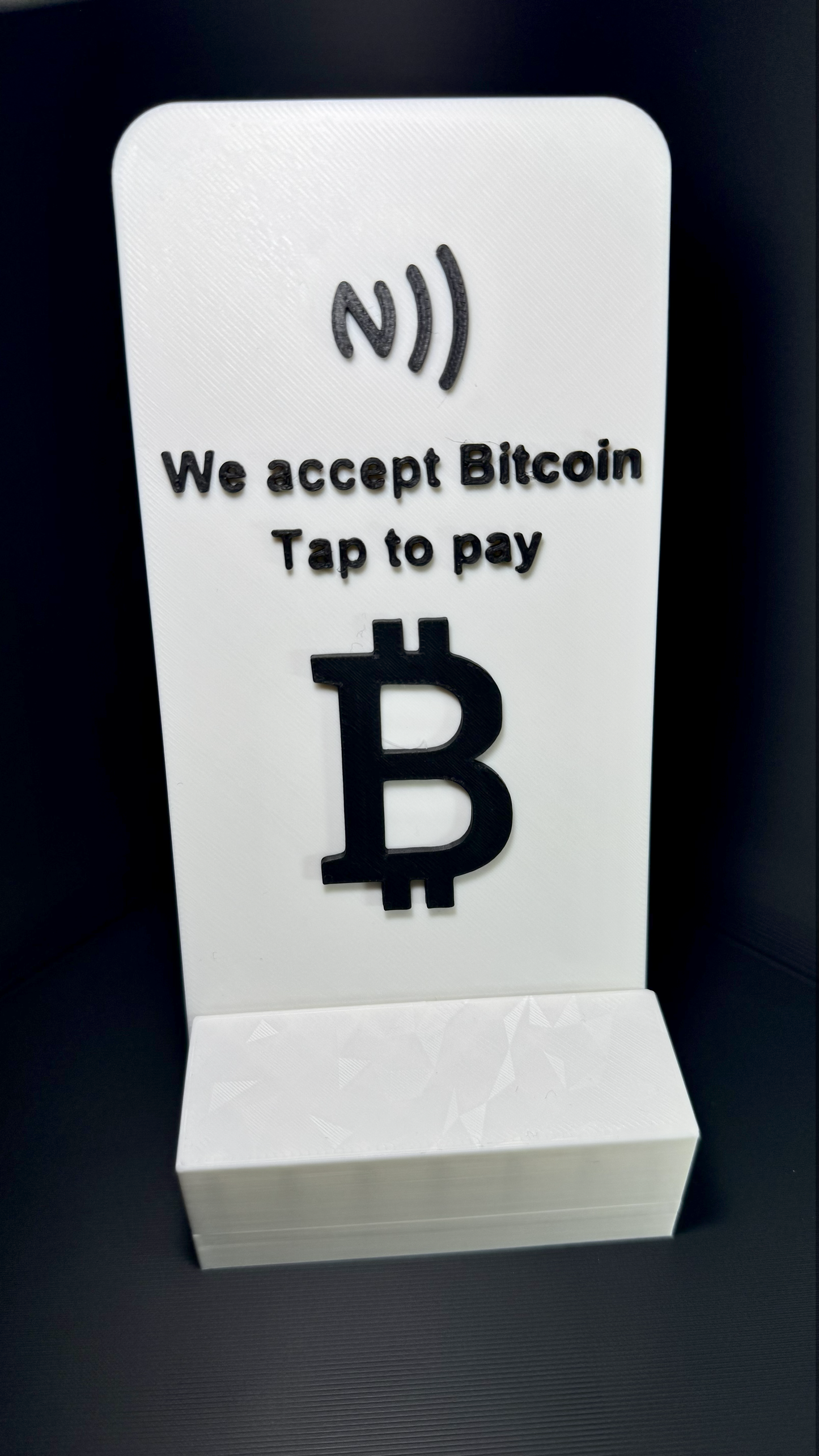 Tap to Pay Bitcoin Stand – NFC Contactless Payment Display – Crypto Payment Sign for Shops & Small Businesses