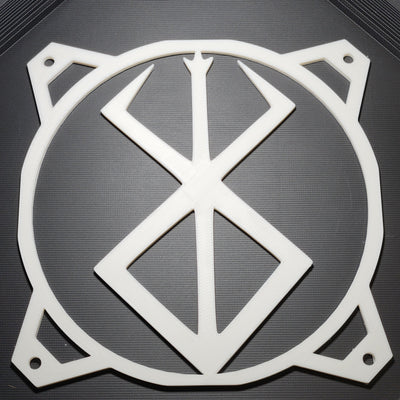 Berserk Brand of Sacrifice PC Fan Grill Cover | Matte PLA | 120 mm & 140 mm | Black or White