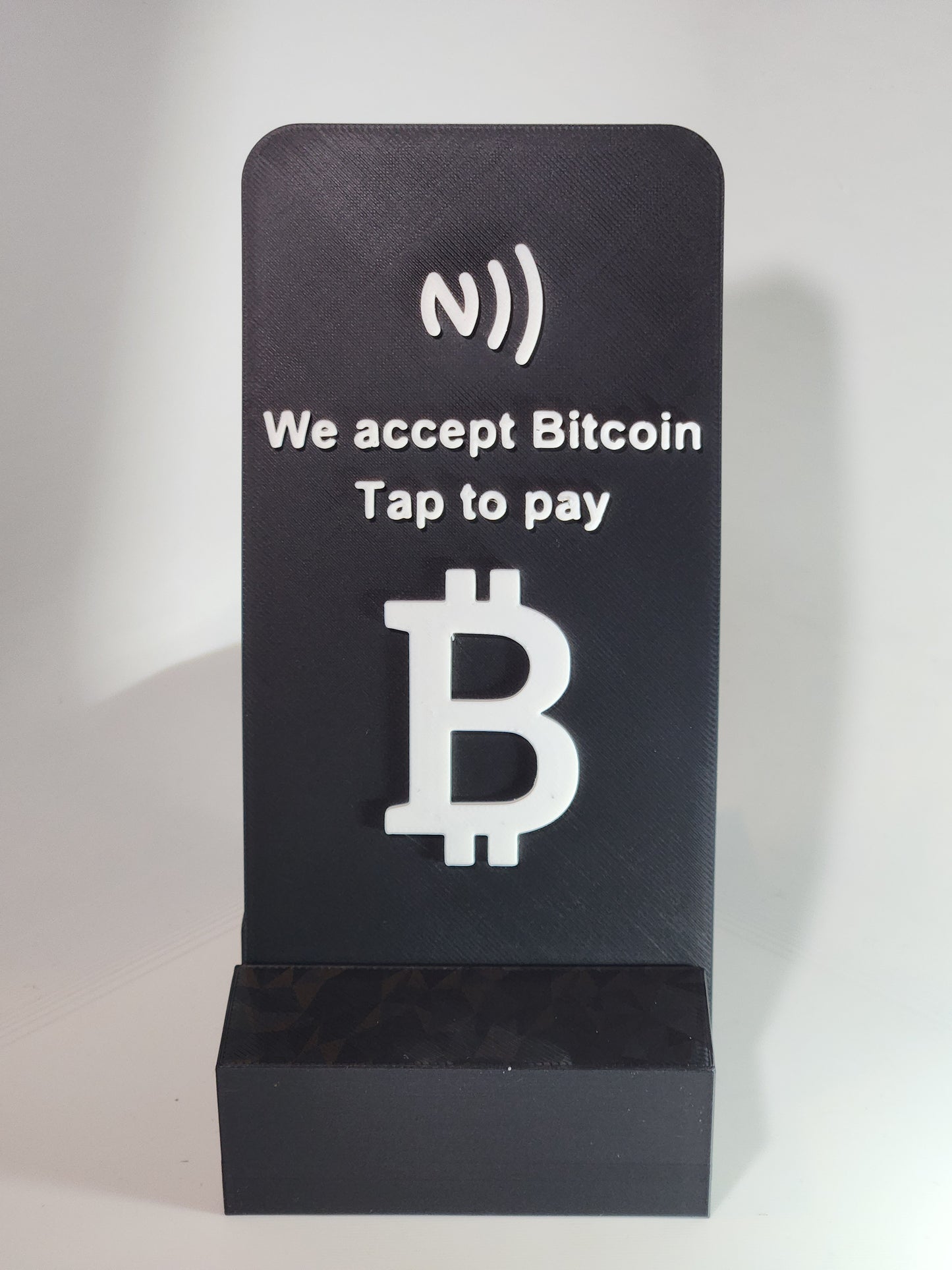 Tap to Pay Bitcoin Stand – NFC Contactless Payment Display – Crypto Payment Sign for Shops & Small Businesses
