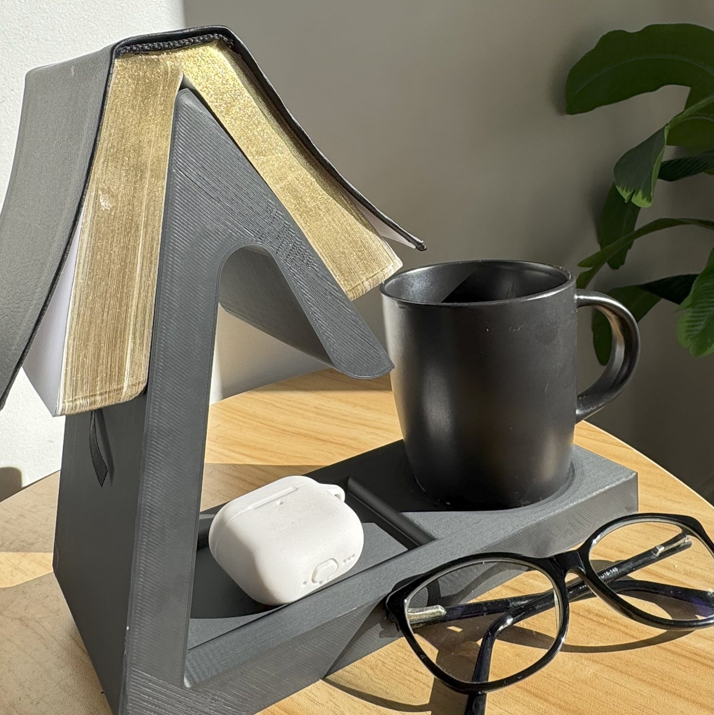 Minimalist Book Rest – Matte Black with Custom Engraving Option