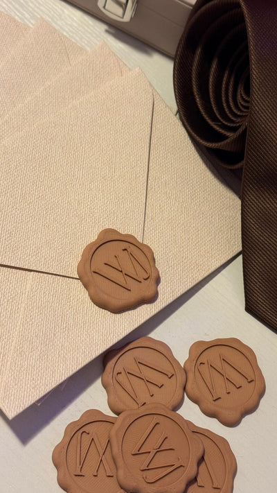 Personalised Wedding Wax Seal Stamp – Matte PLA Monogram Initials | Personalized Bride & Groom Invitation Seal