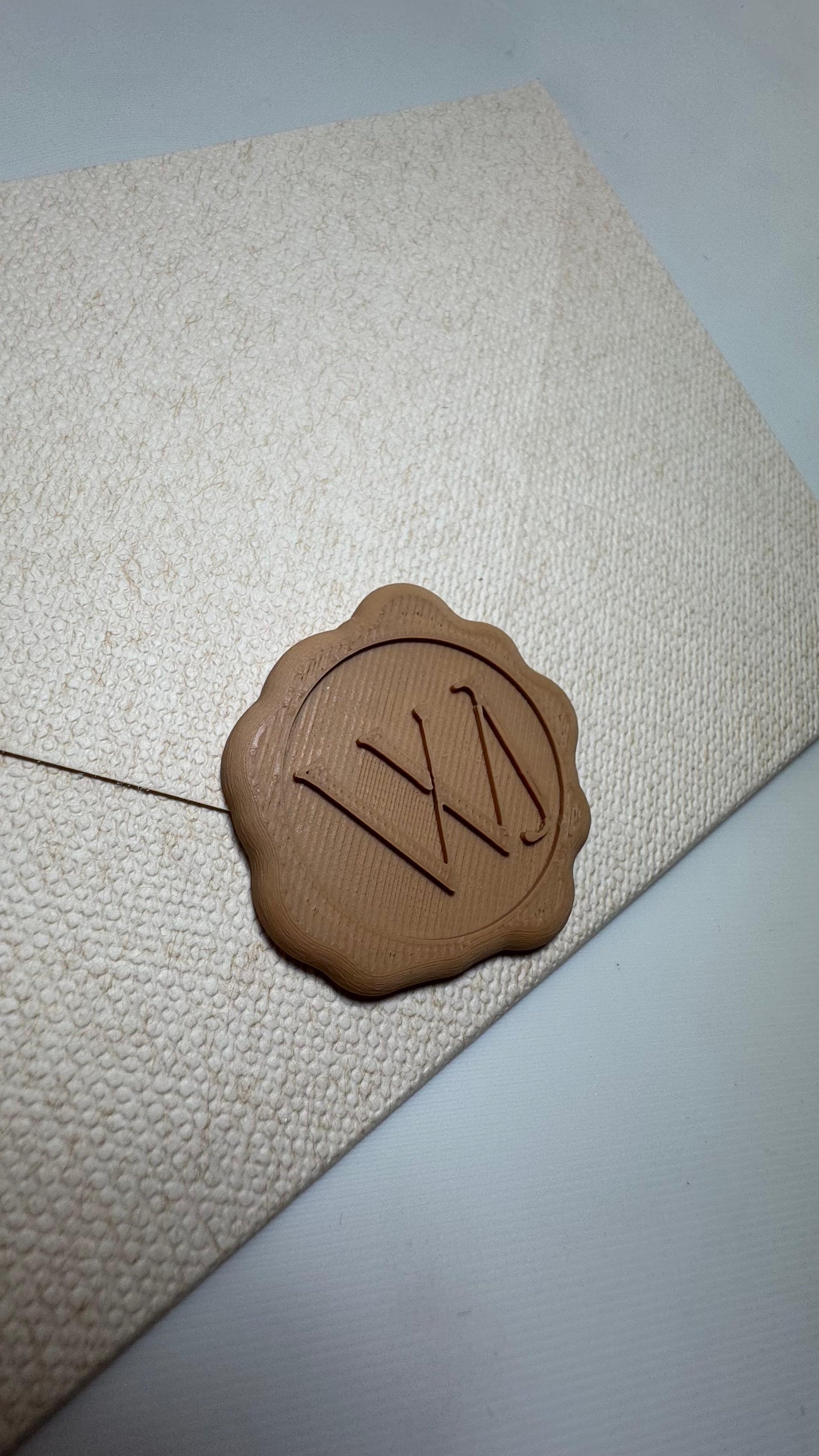 Personalised Wedding Wax Seal Stamp – Matte PLA Monogram Initials | Personalized Bride & Groom Invitation Seal