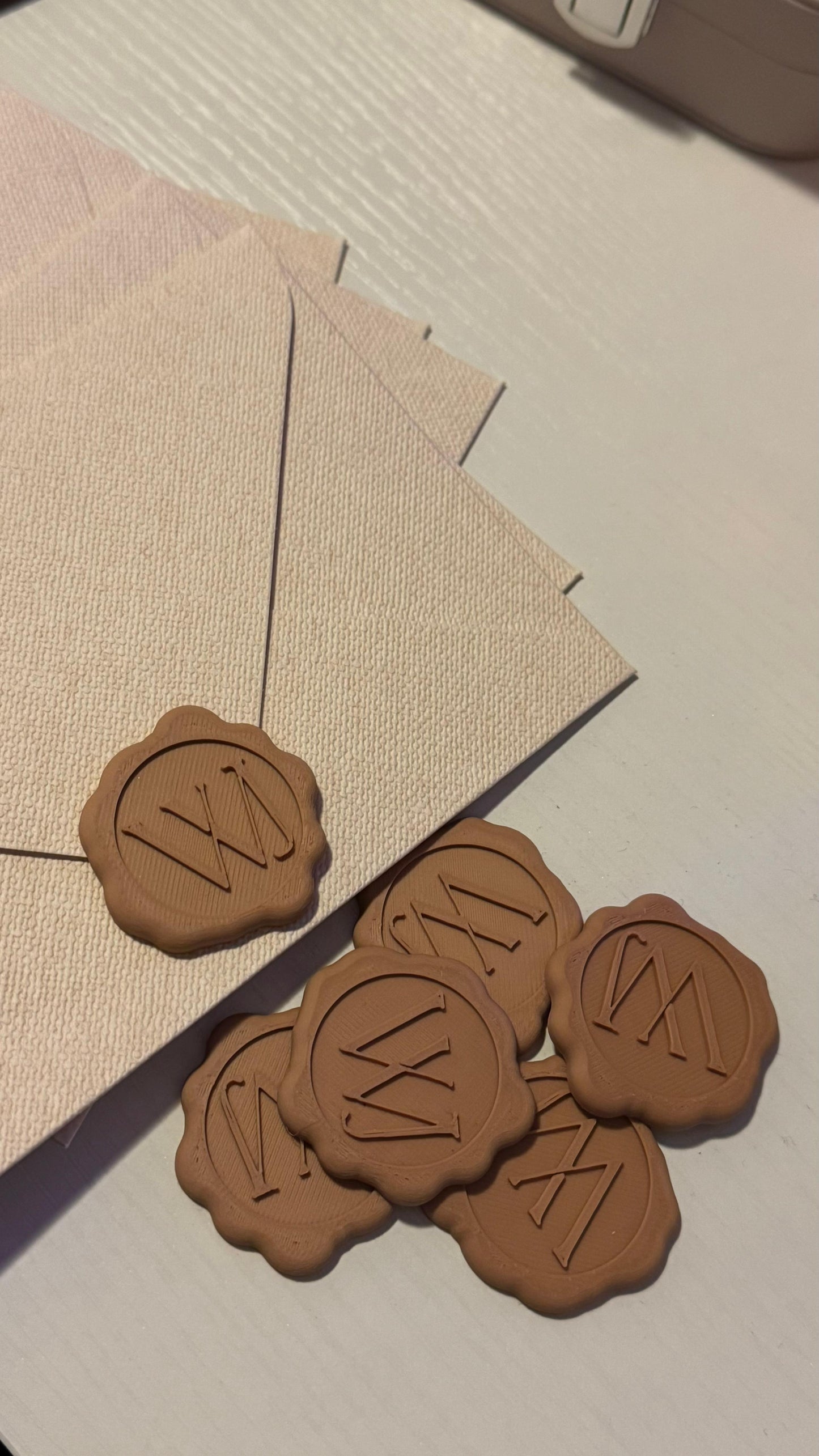 Personalised Wedding Wax Seal Stamp – Matte PLA Monogram Initials | Personalized Bride & Groom Invitation Seal