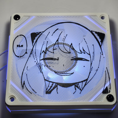 Anya Forger Spy Family | PC Mod Fan Mesh Dust Filter | Matte PLA | 120 mm & 140 mm | Black or White