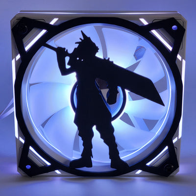 Cloud Strife FFVII | PC Mod Fan Grill Cover | Matte PLA | 120 mm & 140 mm | Black or White
