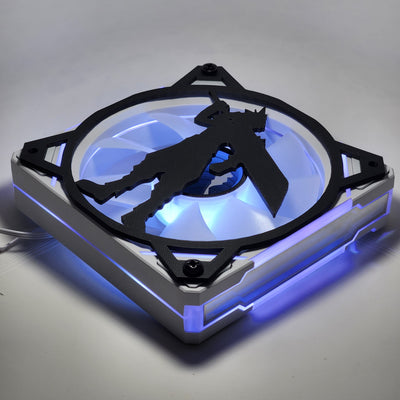 Cloud Strife FFVII | PC Mod Fan Grill Cover | Matte PLA | 120 mm & 140 mm | Black or White