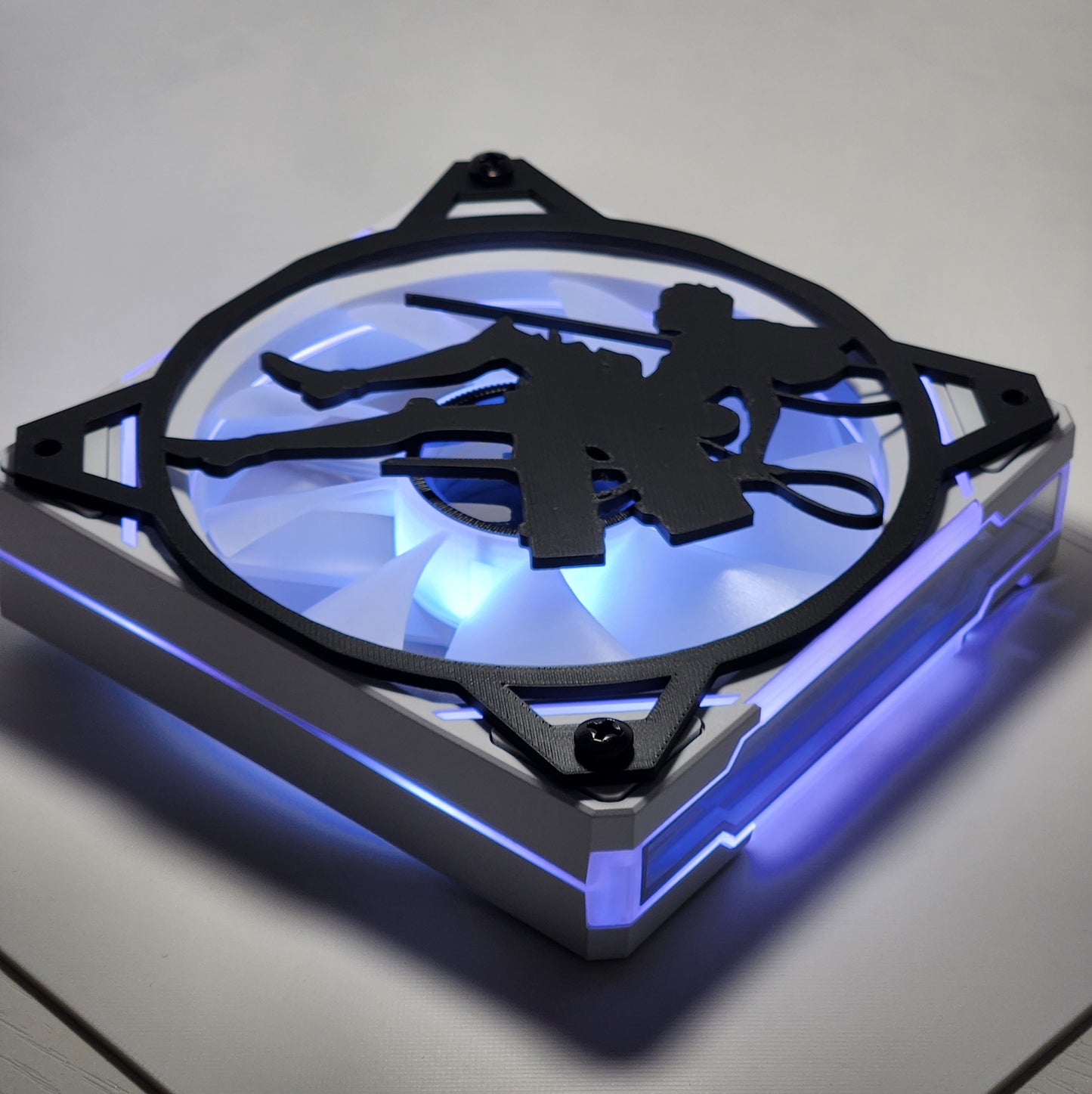 Eren Yeager Attack on Titan | PC Mod Fan Grill Cover | Matte PLA | 120 mm & 140 mm | Black or White