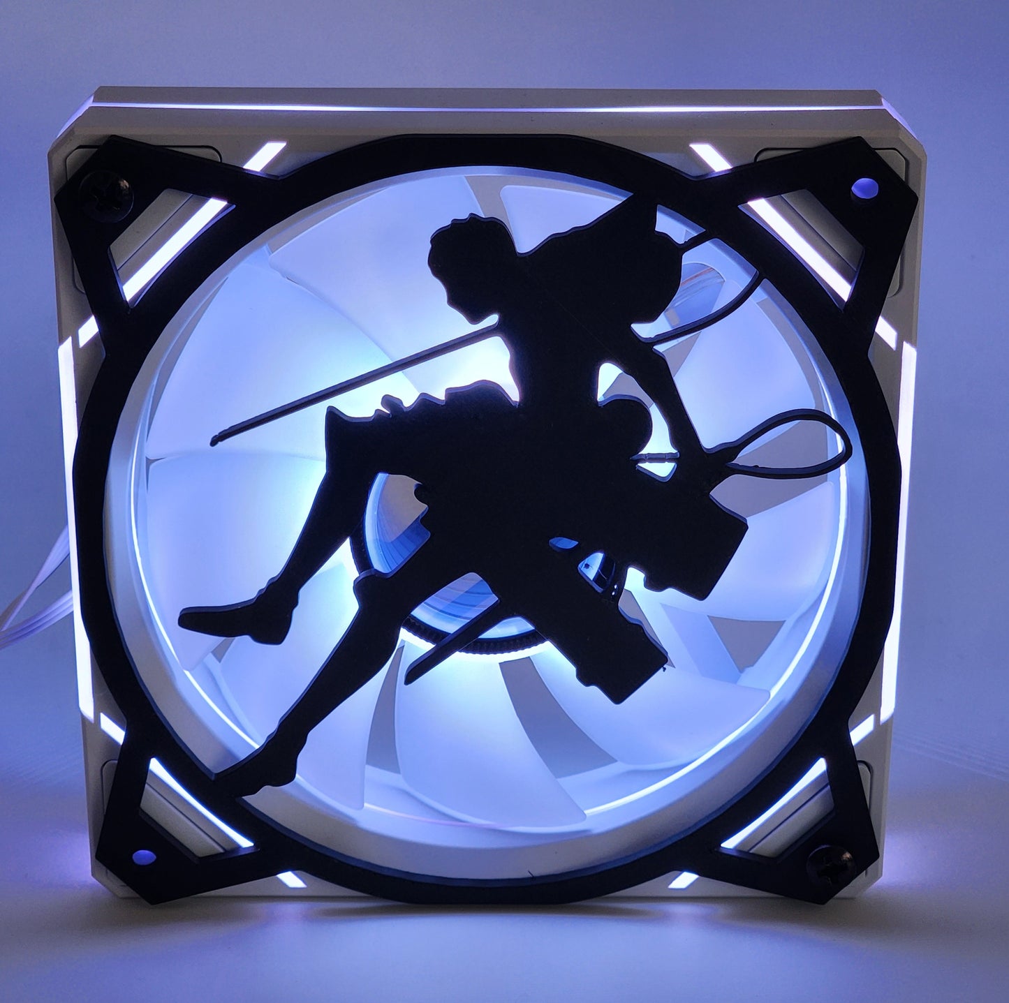 Eren Yeager Attack on Titan | PC Mod Fan Grill Cover | Matte PLA | 120 mm & 140 mm | Black or White