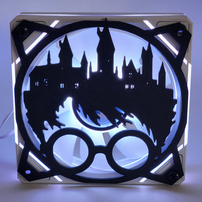 Harry Potter Hogwarts | PC Mod Fan Grill Cover | Matte PLA | 120 mm & 140 mm | Black or White