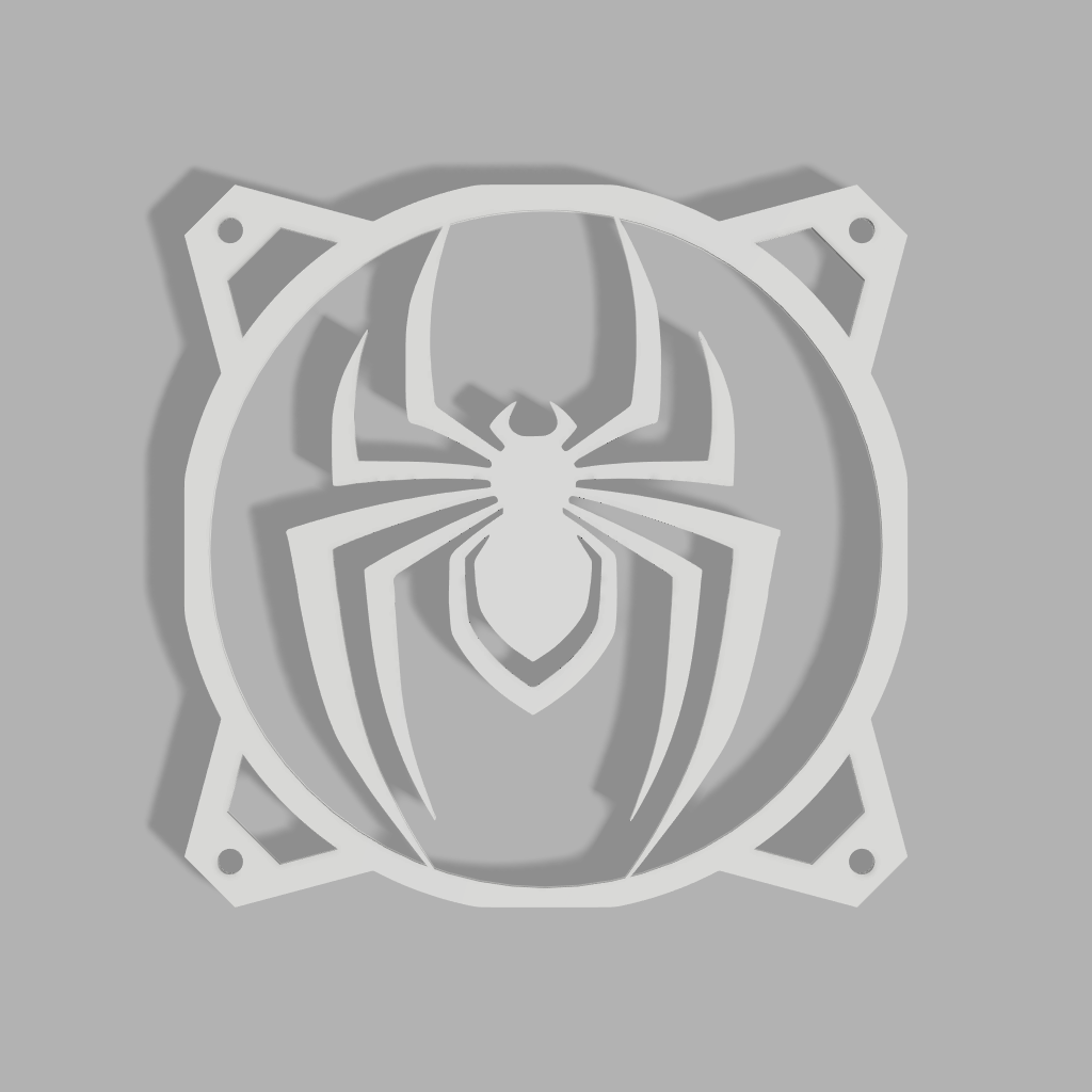 Spiderman Logo | PC Mod Fan Grill Cover | Matte PLA | 120 mm & 140 mm | Black or White