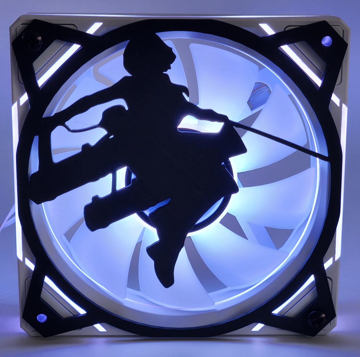 Mikasa Ackerman Attack on Titan | PC Mod Fan Grill Cover | Matte PLA | 120 mm & 140 mm | Black or White