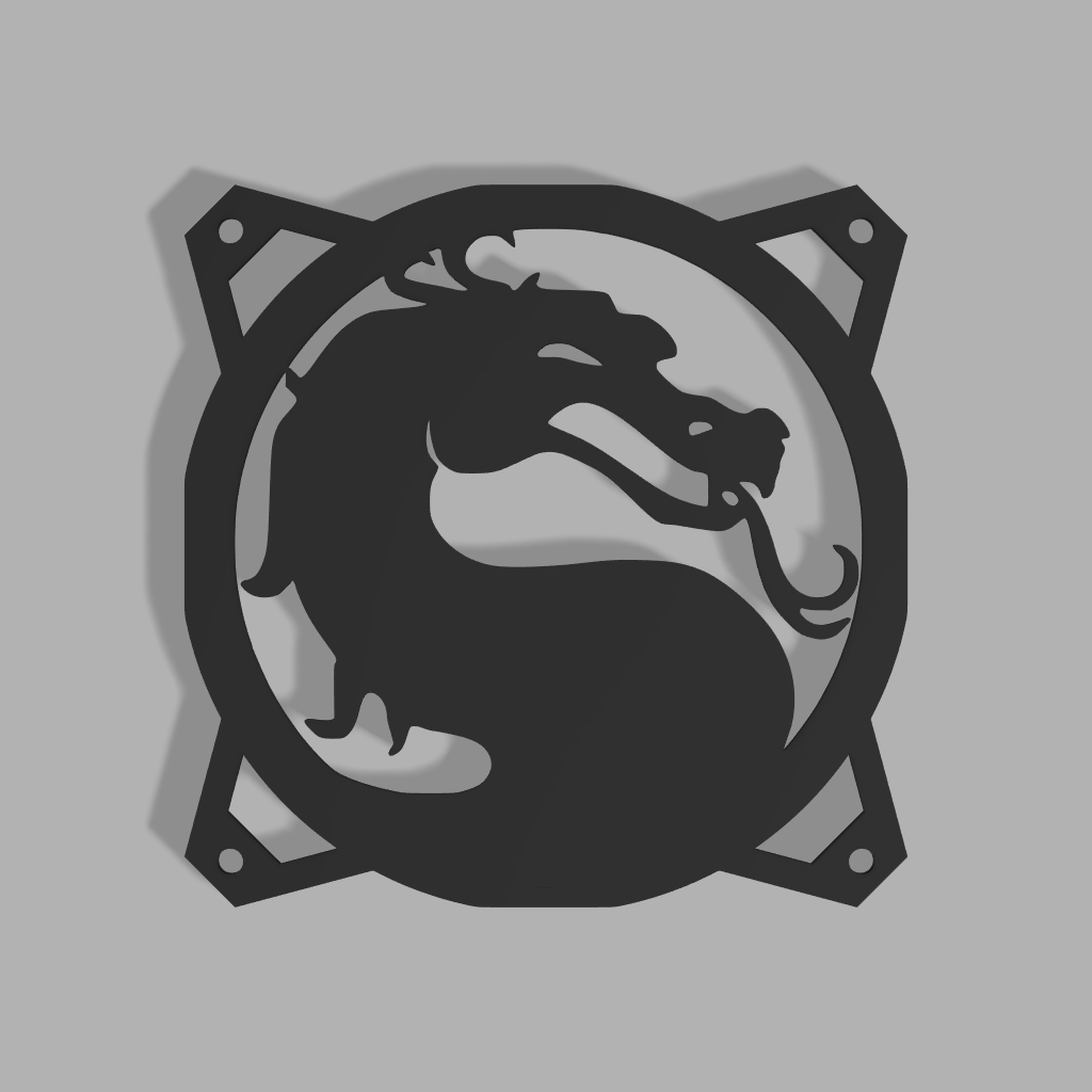 Mortal Kombat | PC Mod Fan Grill Cover | Matte PLA | 120 mm & 140 mm | Black or White