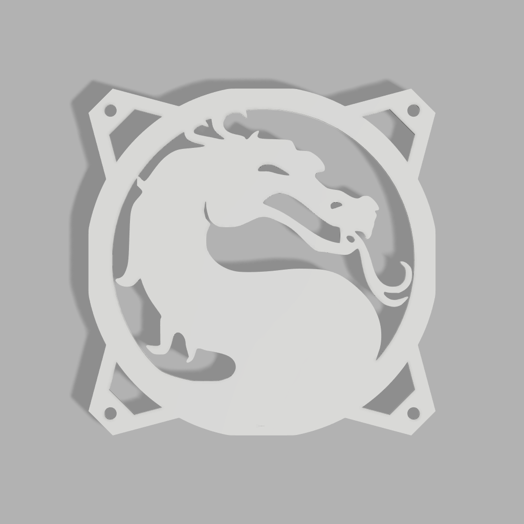 Mortal Kombat | PC Mod Fan Grill Cover | Matte PLA | 120 mm & 140 mm | Black or White