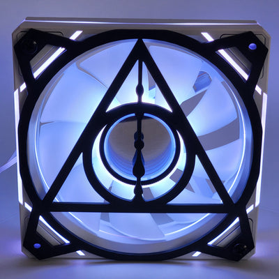 Deathly Hallows Harry Potter | PC Mod Fan Grill Cover | Matte PLA | 120 mm & 140 mm | Black or White