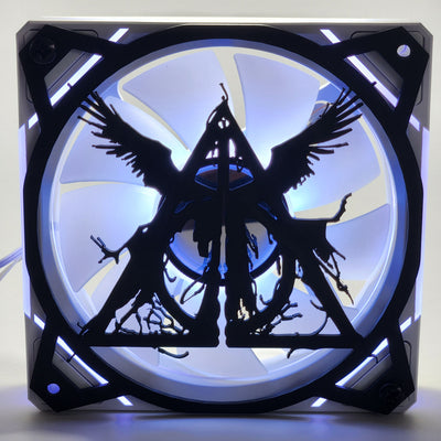 Harry Potter Deathly Hallows | PC Mod Fan Grill Cover | Matte PLA | 120 mm & 140 mm | Black or White