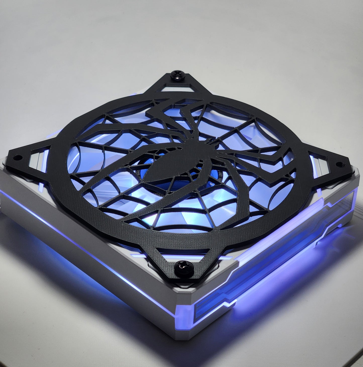 Spiderman Web Logo | PC Mod Fan Grill Cover | Matte PLA | 120 mm & 140 mm | Black or White