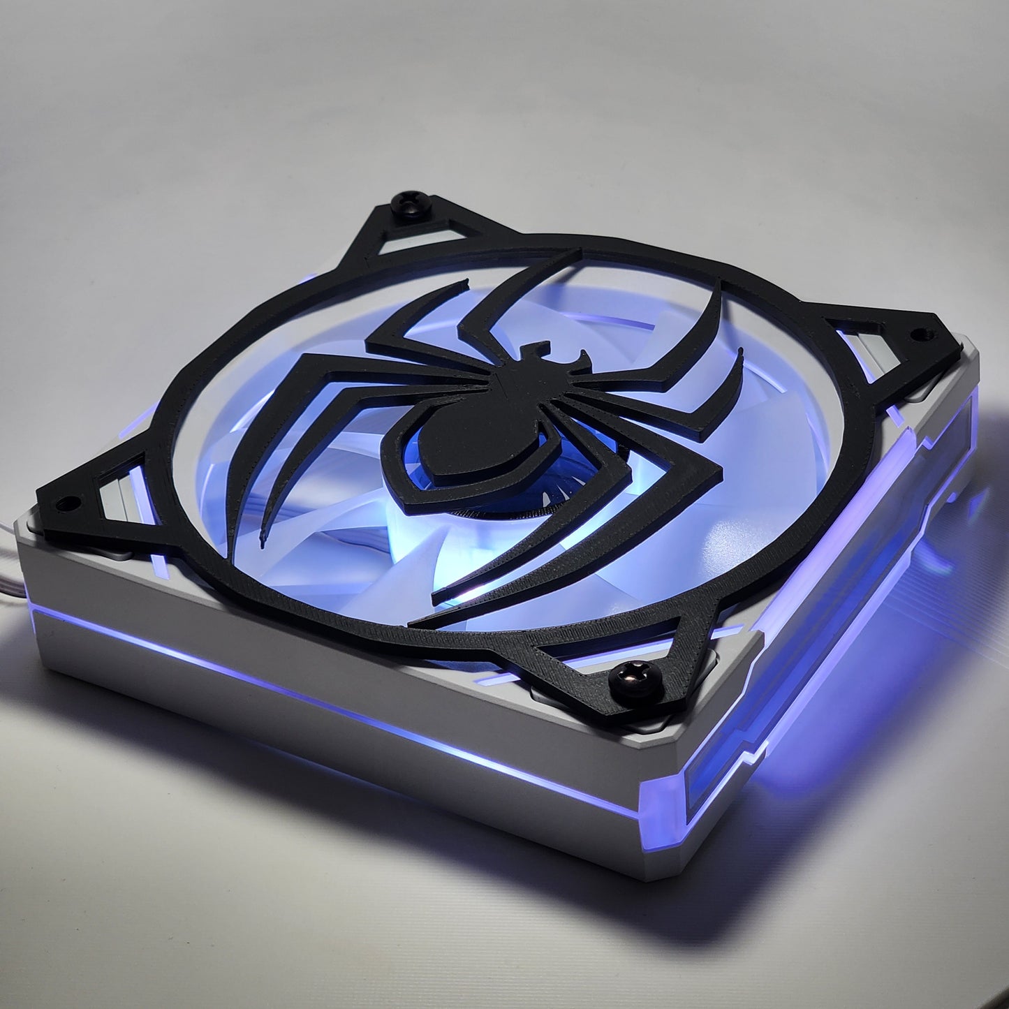 Spiderman Logo | PC Mod Fan Grill Cover | Matte PLA | 120 mm & 140 mm | Black or White