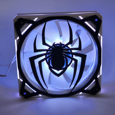 Spiderman Logo | PC Mod Fan Grill Cover | Matte PLA | 120 mm & 140 mm | Black or White