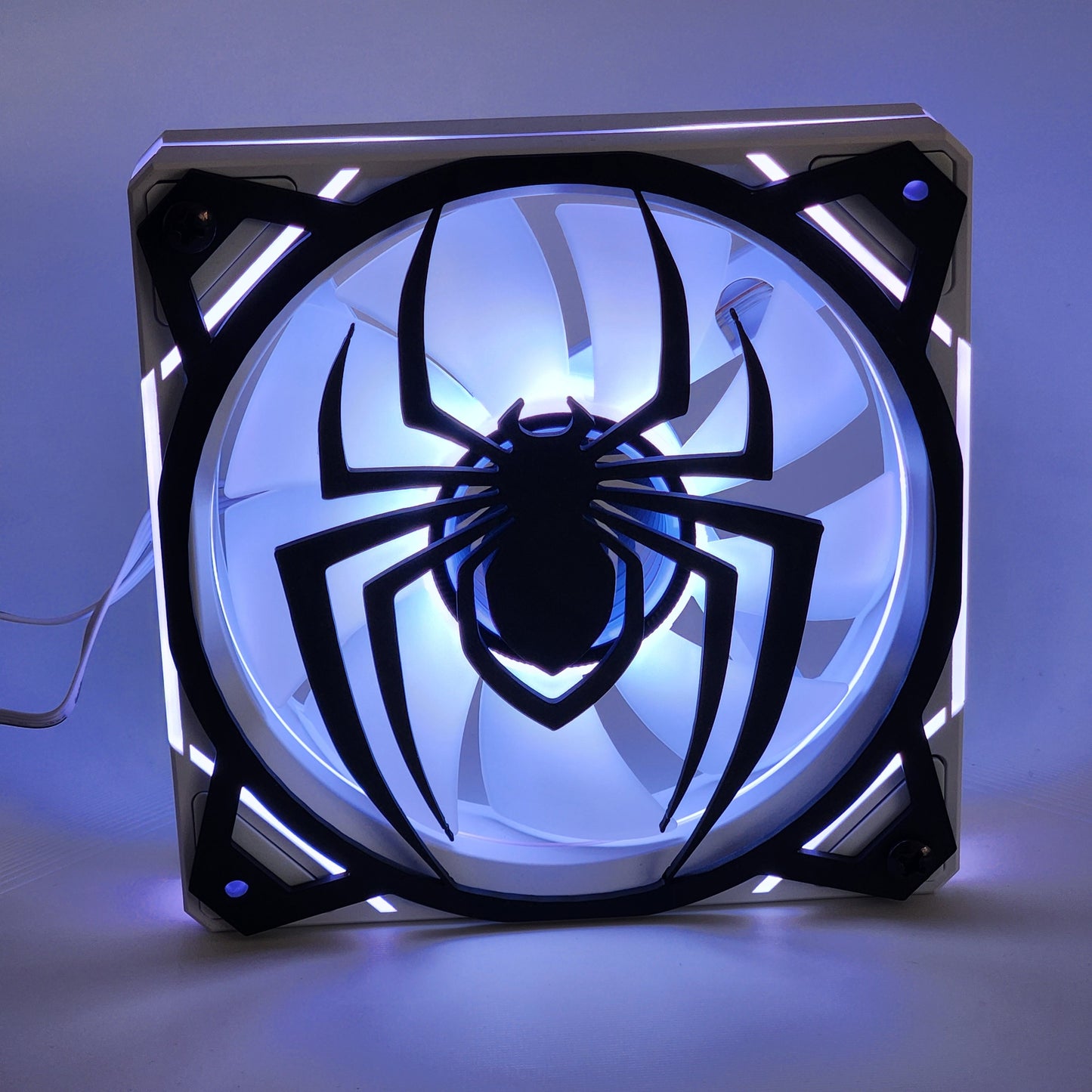 Spiderman Logo | PC Mod Fan Grill Cover | Matte PLA | 120 mm & 140 mm | Black or White