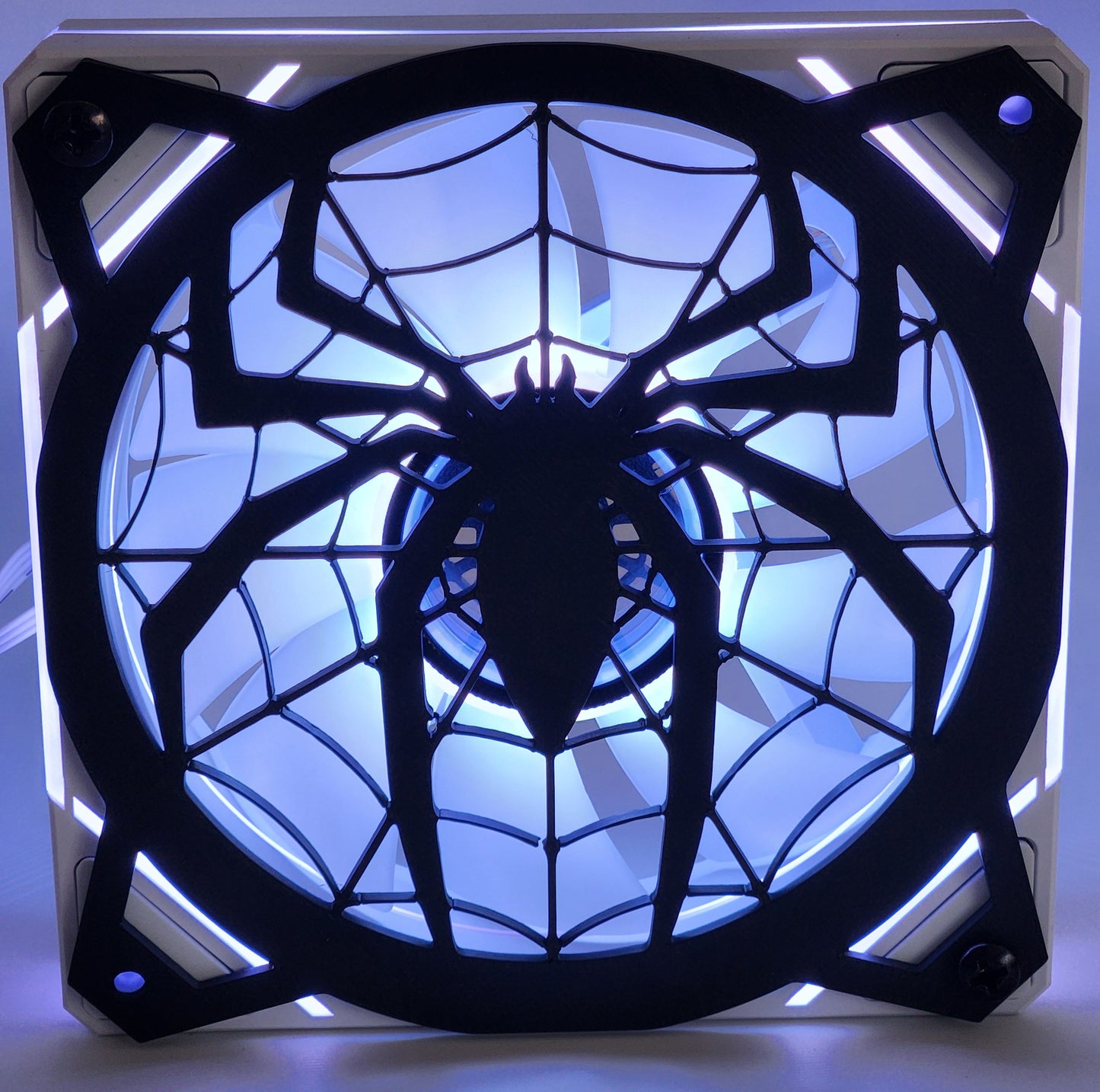 Spiderman Web Logo | PC Mod Fan Grill Cover | Matte PLA | 120 mm & 140 mm | Black or White
