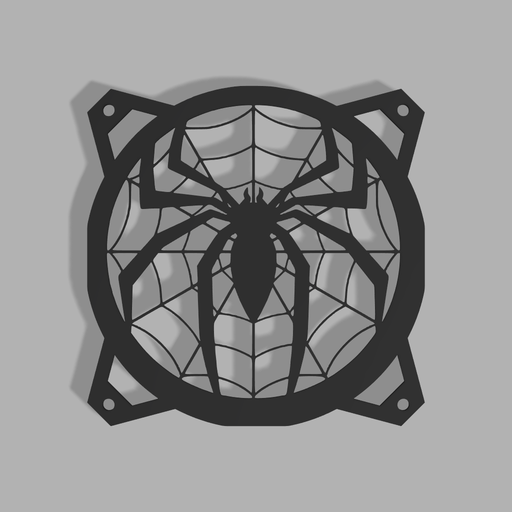 Spiderman Web Logo | PC Mod Fan Grill Cover | Matte PLA | 120 mm & 140 mm | Black or White